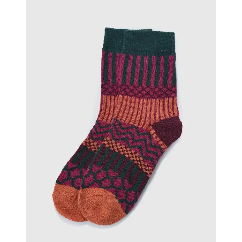 Rufia - 5 Pairs Bohemian Wool-Blend Socks Set